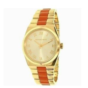 Michael Kors Gold and Orange Channing Watch